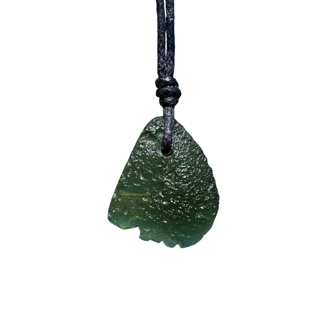 Natural Raw Moldavite Necklace - Genuine Meteorite Gemstone & Healing Stone for Women, Real Desert Glass Crystal Jewelry, Spiritual Gift for Wife, Men, Best Friend - Perfect for Meditation, Energy Cleansing & Emotional Balance