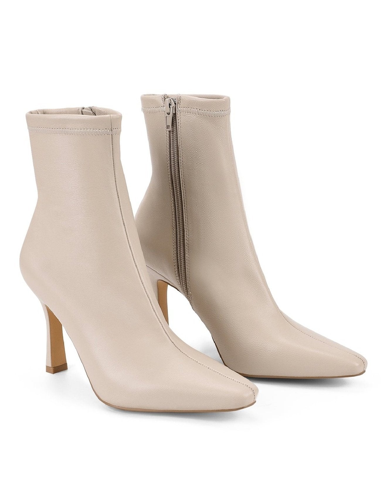 Dillon Women's Stretch Ankle Boots - Bone Color Genuine Leather Comfortable Booties for Fall & Winter | Casual, Office & Date Night Outfits
