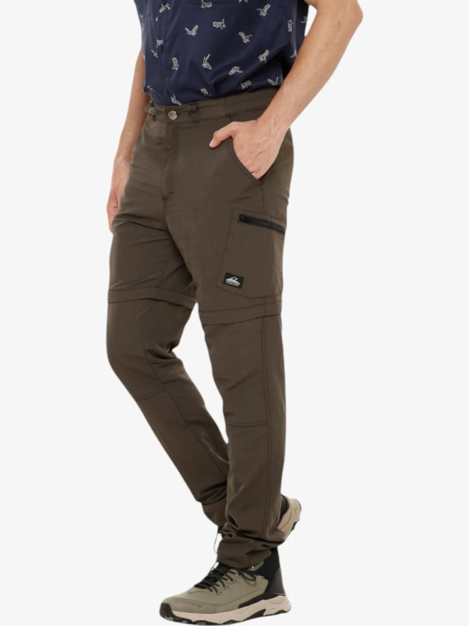 Sherpa Mountain Pants with Detachable Zipper - Military Green Trekking Hiking Outdoor Adventure Gear for Men & Women