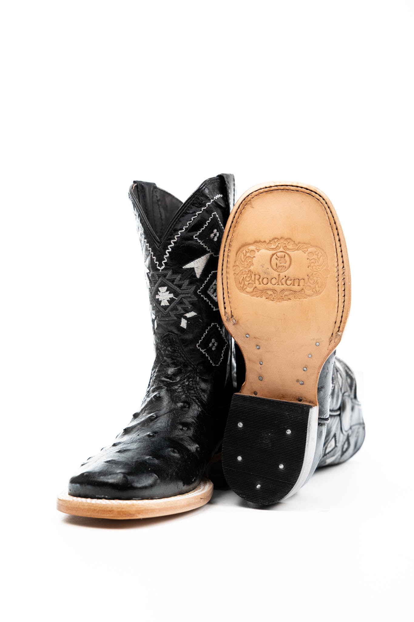 Little Ostrich Pro Rodeo Kids Boots - Western Style Cowboy Boots for Boys & Girls - Durable Leather Riding Boots for Rodeo, Horseback Riding & Country Fashion