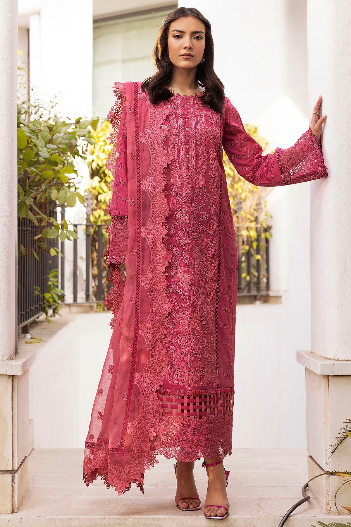 Aubrey Motifz Premium Embroidered Lawn Fabric - Perfect for Summer Dresses, Scarves & Lightweight Apparel
