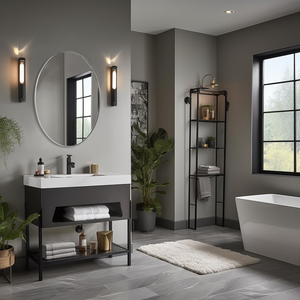 ANDY STAR 24x32 Inch Polished Chrome Oval Bathroom Mirror - Modern Stainless Steel Wall Mirror with Pill Shape Design | Perfect for Vanity, Powder Room & Contemporary Home Decor