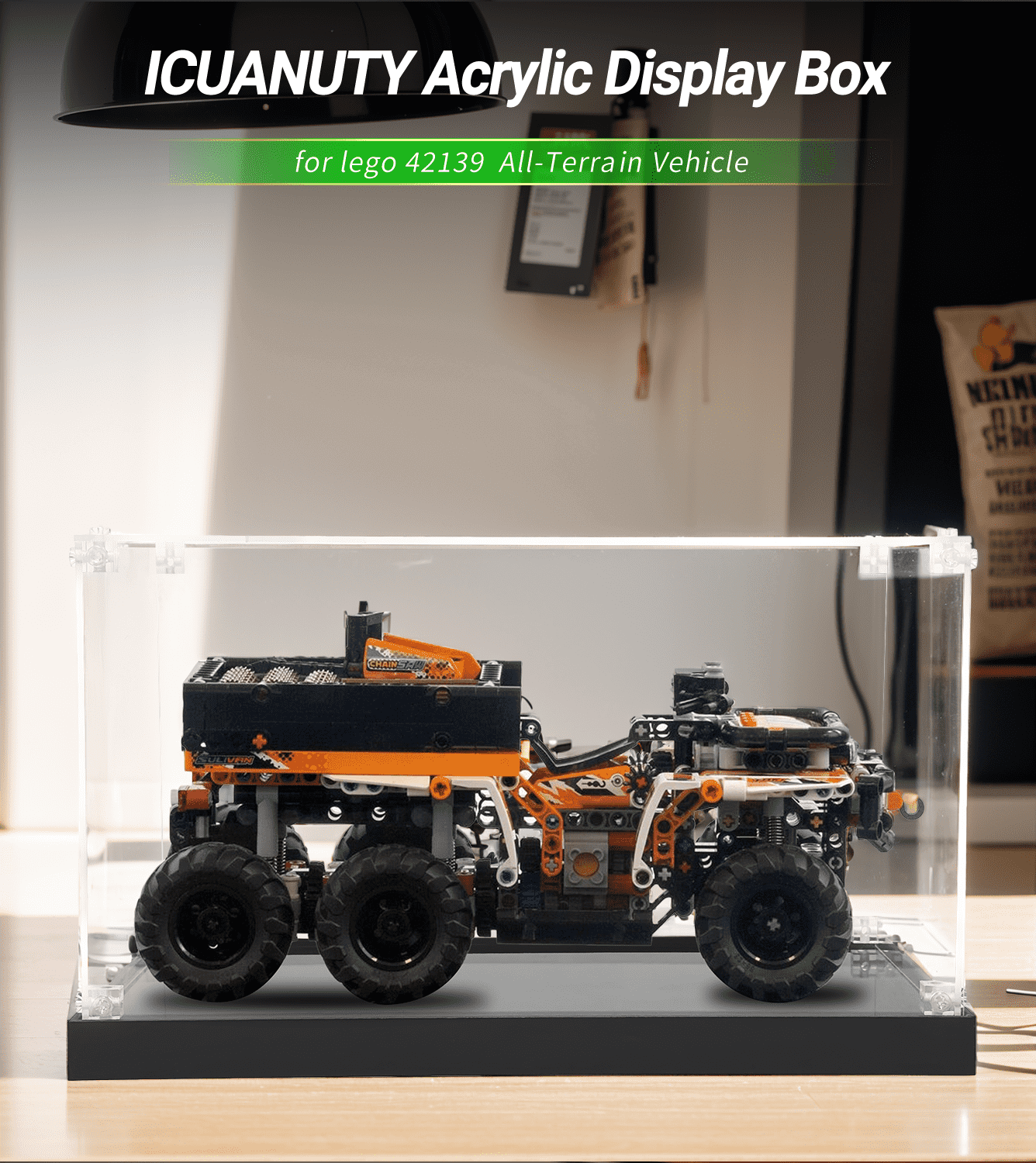 LEGO Technic All Terrain Vehicle 42139 Display Case - Clear Acrylic Protection Box for LEGO Model Showcase - Perfect for Home Decor, Office Display & Collector's Showcase