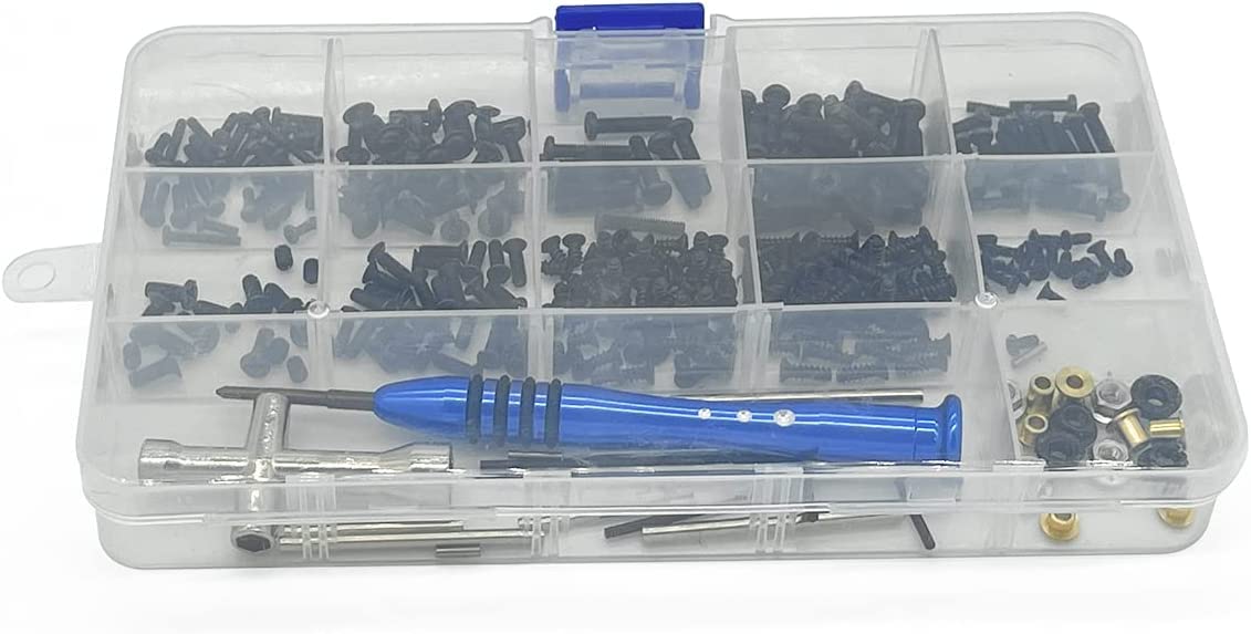 RC Screws Kit Repair Tool Box - Hardware Fasteners Replacement Bolt and Nuts Set with Hex Wrench - Compatible with Wltoys 1/14 144001 RC Car - Perfect for RC Car Maintenance and Swing Arm Pin Repair