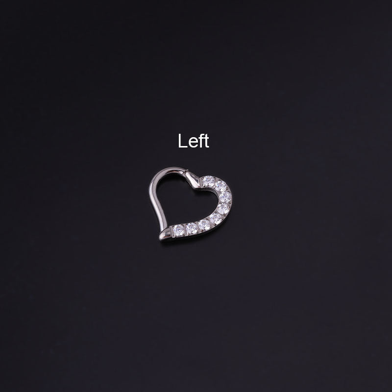 Titanium Cartilage Earrings - Heart Daith Conch Huggie Hoops for Women | HSPJ711 | Perfect for Piercing Jewelry, Everyday Wear & Gifts
