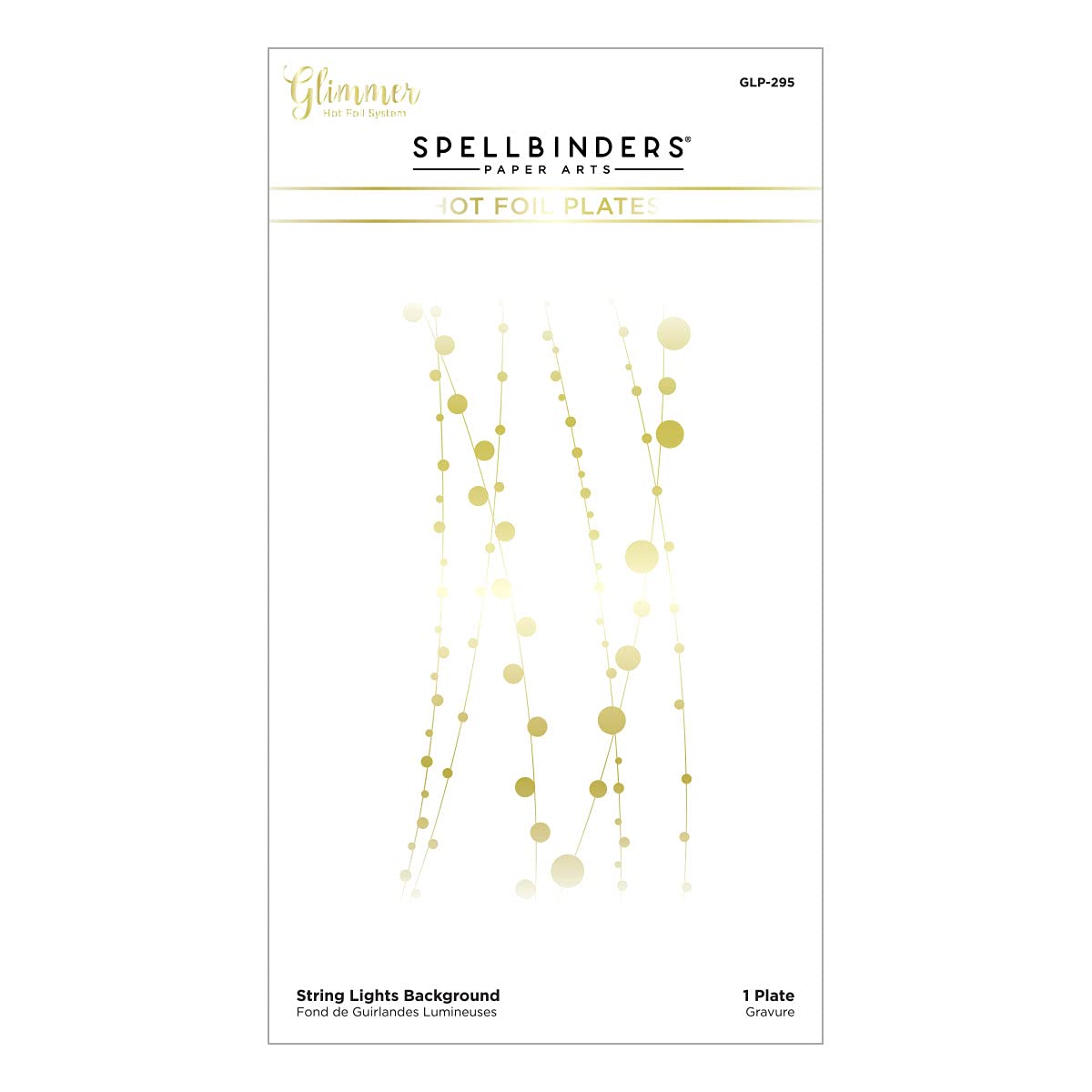 Spellbinders String Lights Background Glimmer Tis The Season Collection Hot Foil Plate - Large Metal Crafting Die for Holiday Cards & Scrapbooking - Perfect for Christmas DIY Projects and Seasonal Decorations