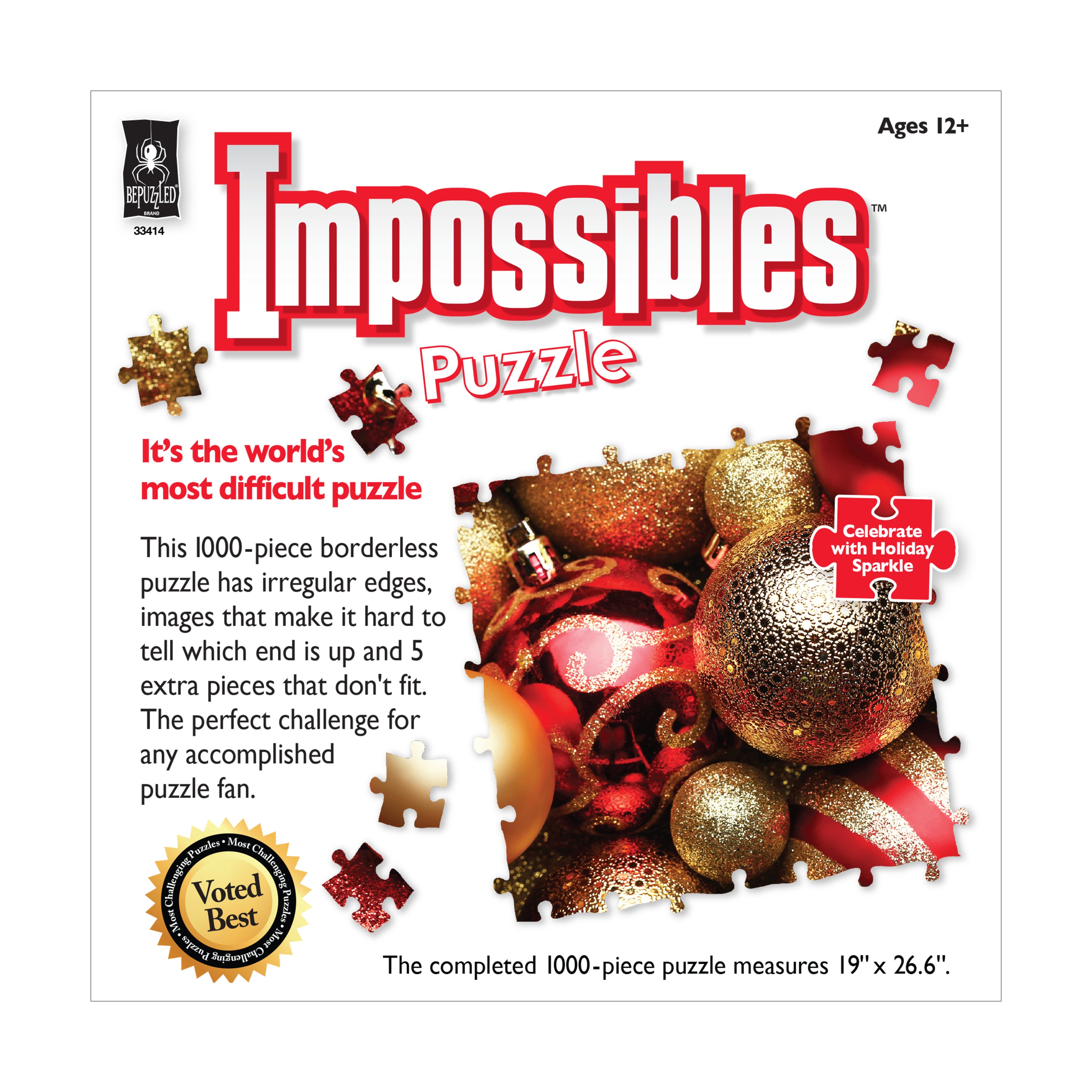 1000 Piece Holiday Sparkle Jigsaw Puzzle - Festive Christmas Winter Family Activity - Perfect for Parties, Gifts & Cozy Nights