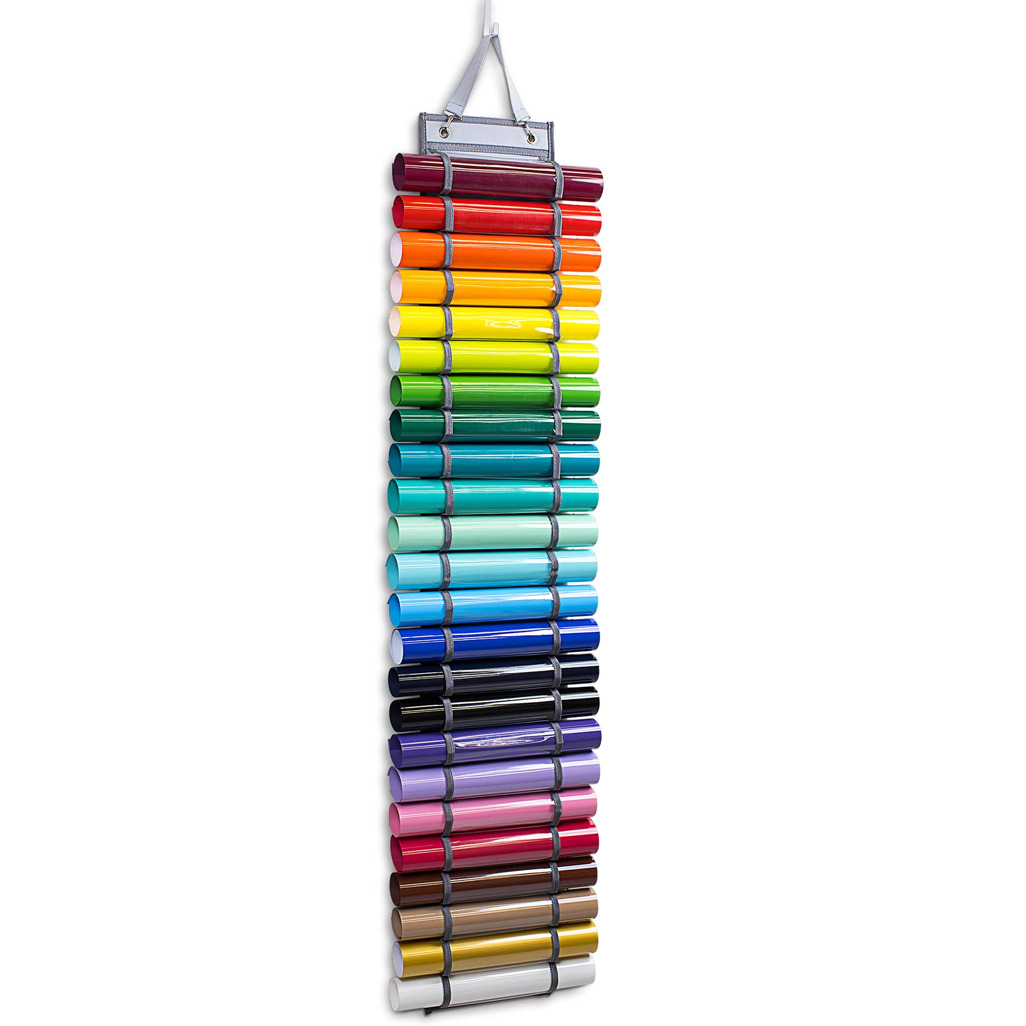 Vinyl Roll Storage Organizer - 48 Compartment Craft Organizer for Cricut Accessories | Hanging Closet, Wall & Door Storage Rack for Craft Room, Studio & Home Organization