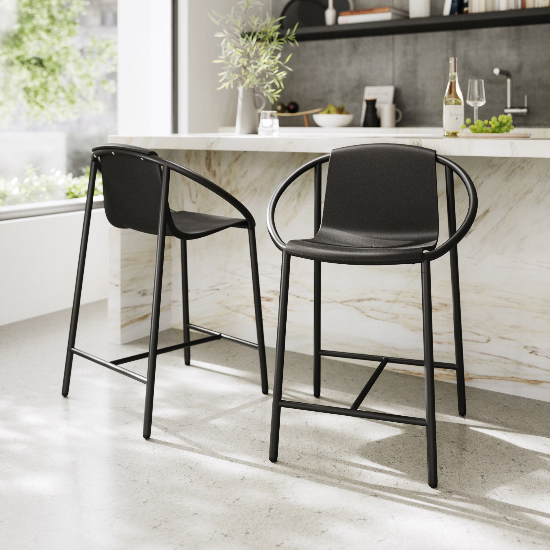 Ringo Counter Stool - Modern Adjustable Bar Stool with Backrest for Kitchen Island, Breakfast Bar & Home Decor - Comfortable & Stylish Seating Solution