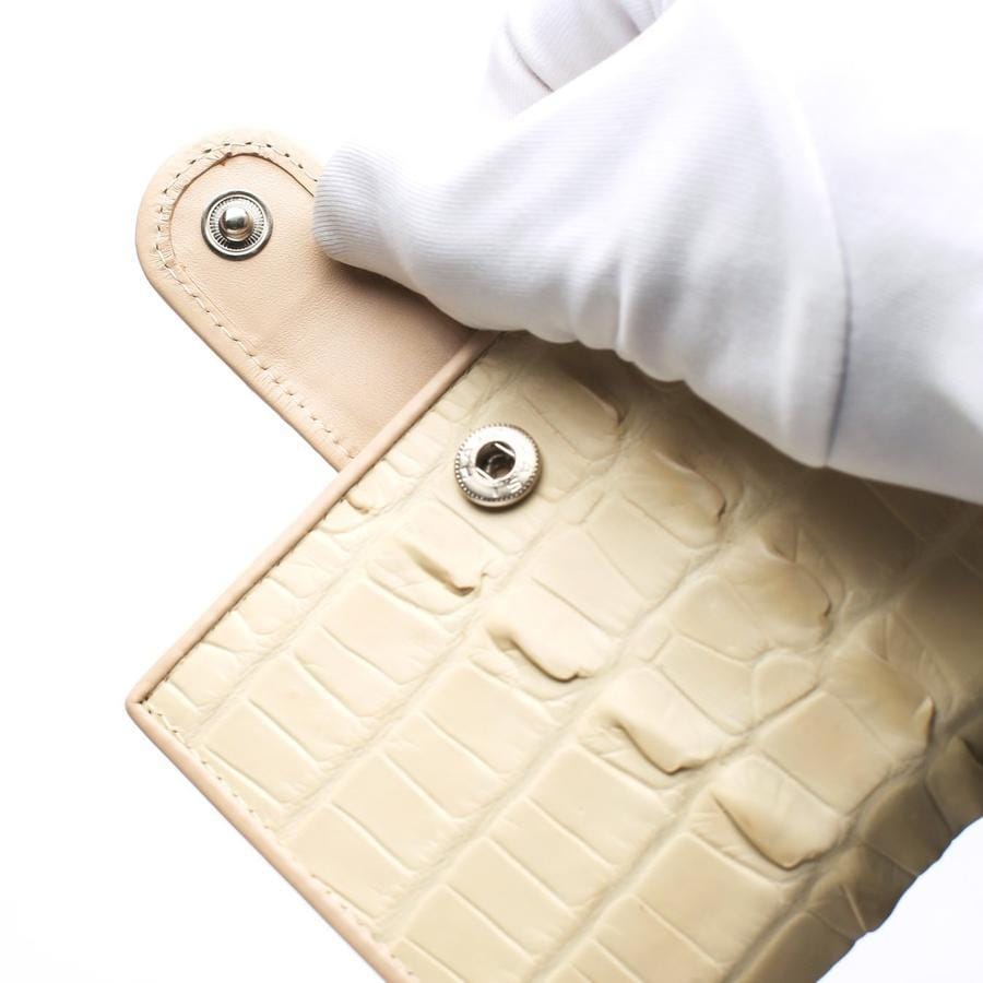 Luxury White Pearl Crocodile Leather Women's Wallet - Elegant Designer Clutch Purse for Everyday Use & Special Occasions