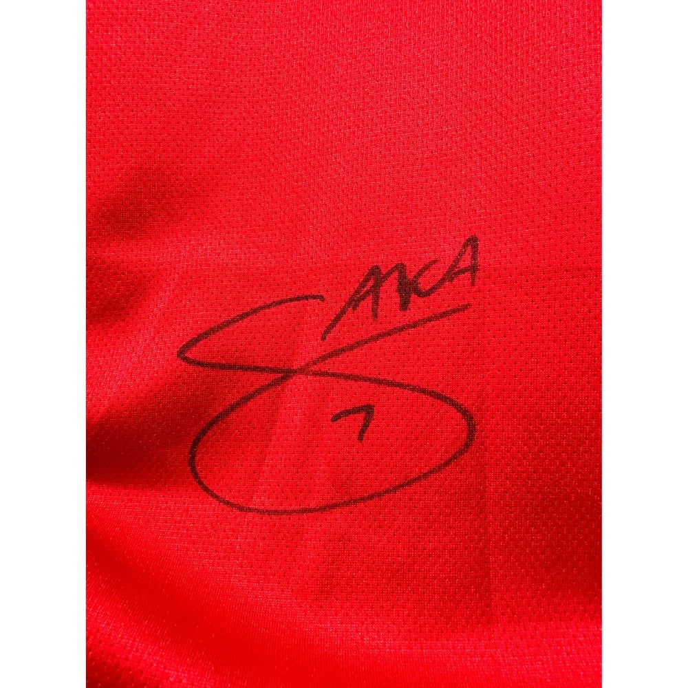 Authentic Bukayo Saka Signed Arsenal FC Soccer Jersey with COA - Perfect for Collectors, Fans & Football Memorabilia Displays
