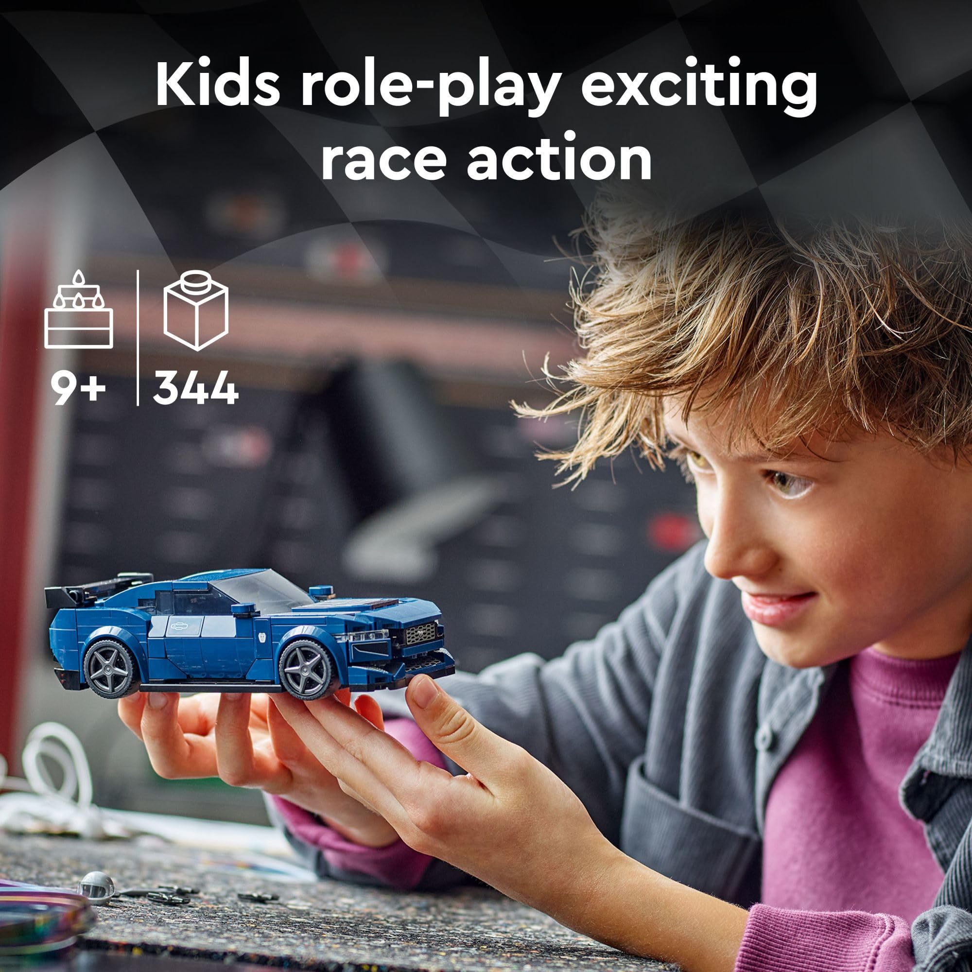 **LEGO Speed Champions Ford Mustang Dark Horse Sports Car Toy Set – Buildable Blue Mustang Model for Kids Ages 9+ (76920) – Perfect Gift for Boys & Girls, Great for Racing Play & Display**
