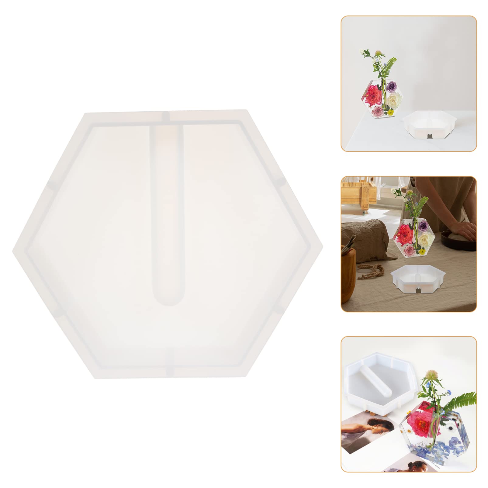 Hexagon Silicone Planter Vase Molds for Resin Casting - DIY Epoxy Flower Pot & Test Tube Propagation Station - Perfect for Succulent Arrangements, Home Decor & Makeup Brush Holders