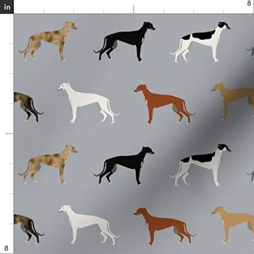Greyhound Dog Pattern Upholstery Velvet Fabric by The Yard - Printed Pet Home Decor for Sofa, Curtains & Apparel | Spoonflower Greyhounds Design