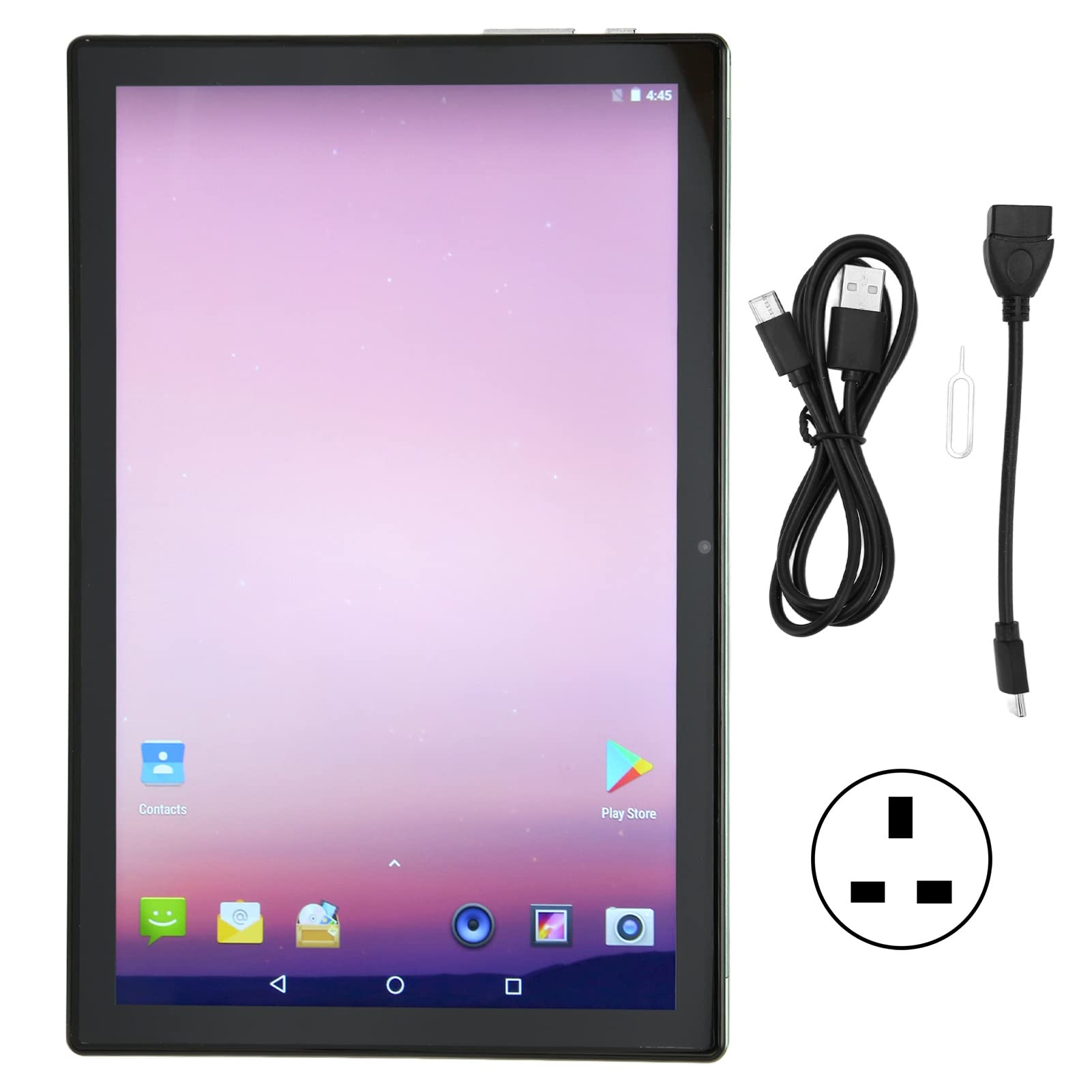 AMONIDA HD 10.1 Inch Android Tablet - Octa Core Processor, 1920x1080 FHD Display, 4GB RAM 64GB Storage, Dual Camera, WiFi, GPS, 100-240V with UK Plug - Perfect for Work, Study, Streaming & Gaming