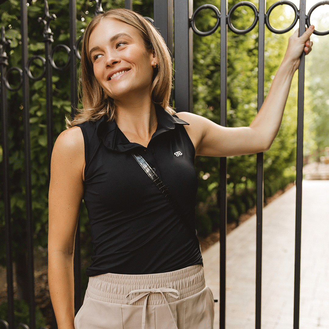 Men's Classic Black Polo Tank Top - Breathable & Comfortable for Summer, Gym, and Casual Wear