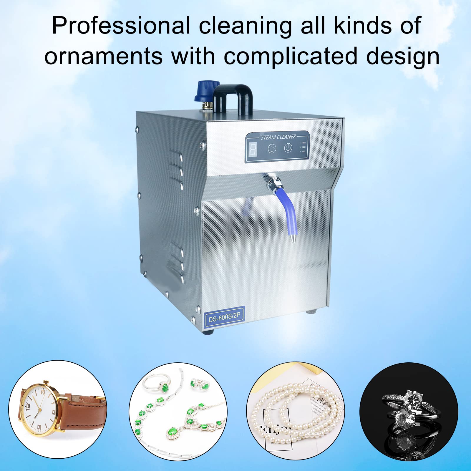Professional Jewelry Steam Cleaner Machine - 2L Stainless Steel High Pressure Steamer for Silver, Gold & Jewelry Cleaning | Commercial Grade Adjustable Vapor Equipment | Perfect for Jewelry Stores, Studios & Home Use