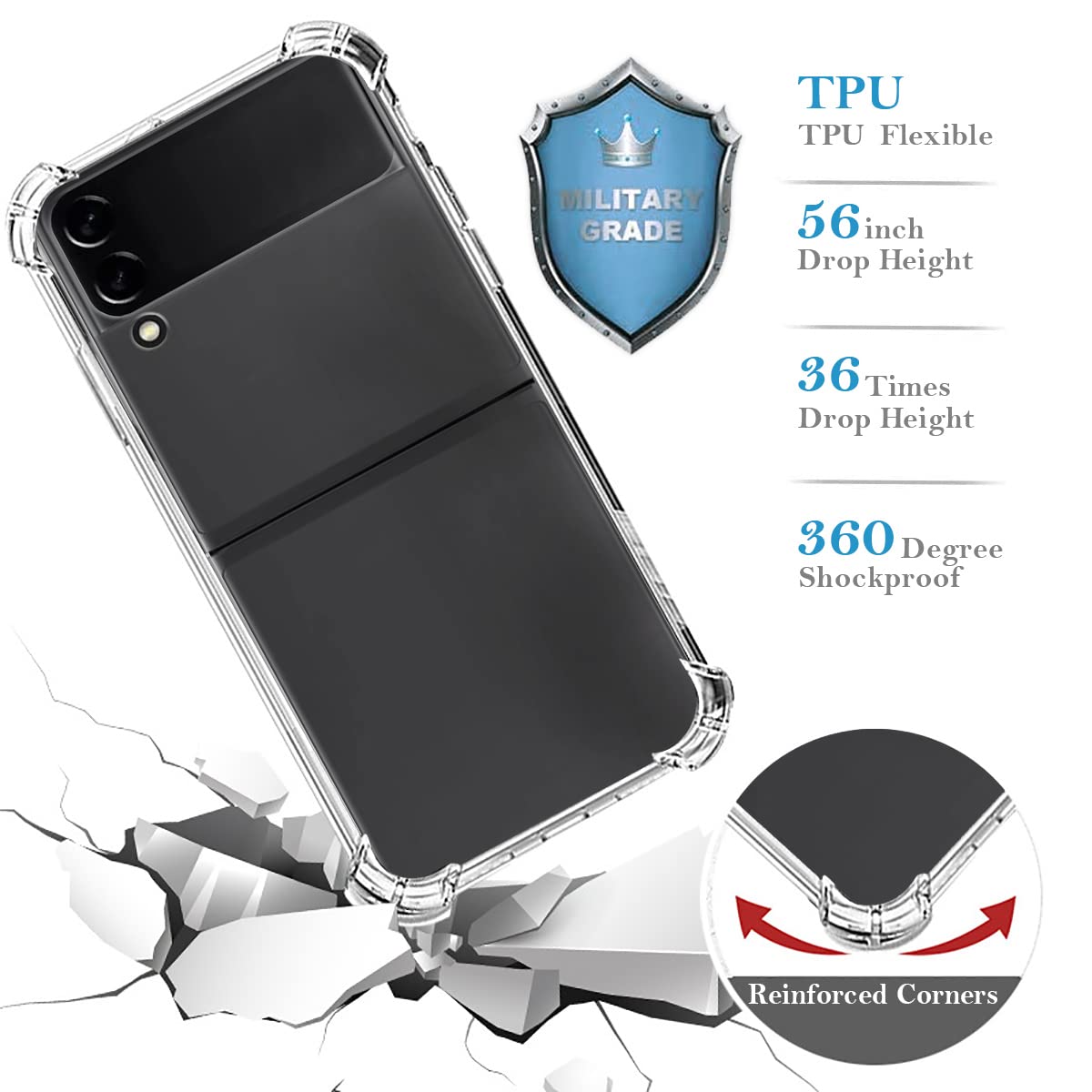 Custom Samsung Galaxy Z Flip 3 Phone Case - Personalized Photo/Text/Name - Anti-Scratch Shock-Resistant Hard Protective Clear TPU Cover | Perfect for Everyday Protection & Unique Gifts for Birthday/Anniversary