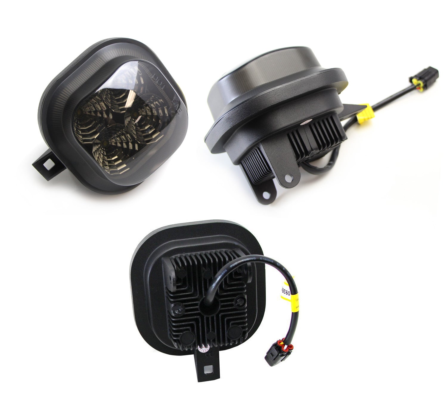 2x2 LED Fog Lights Kit with Foglight Bezels & Wiring Harness for Ford F250 F350 F450 F550 - Durable Off-Road Lighting for Trucks & Heavy Duty Vehicles