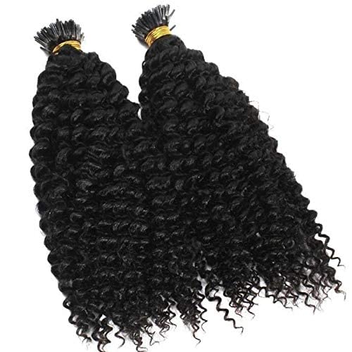 Long Kinky Curly Pre Bonded Fusion I-Tip Human Hair Extensions 100g 100 Strands 26 Inch #4 Dark Brown - Natural Mongolian Hair for Volume & Length - Perfect for Parties, Weddings & Everyday Styling