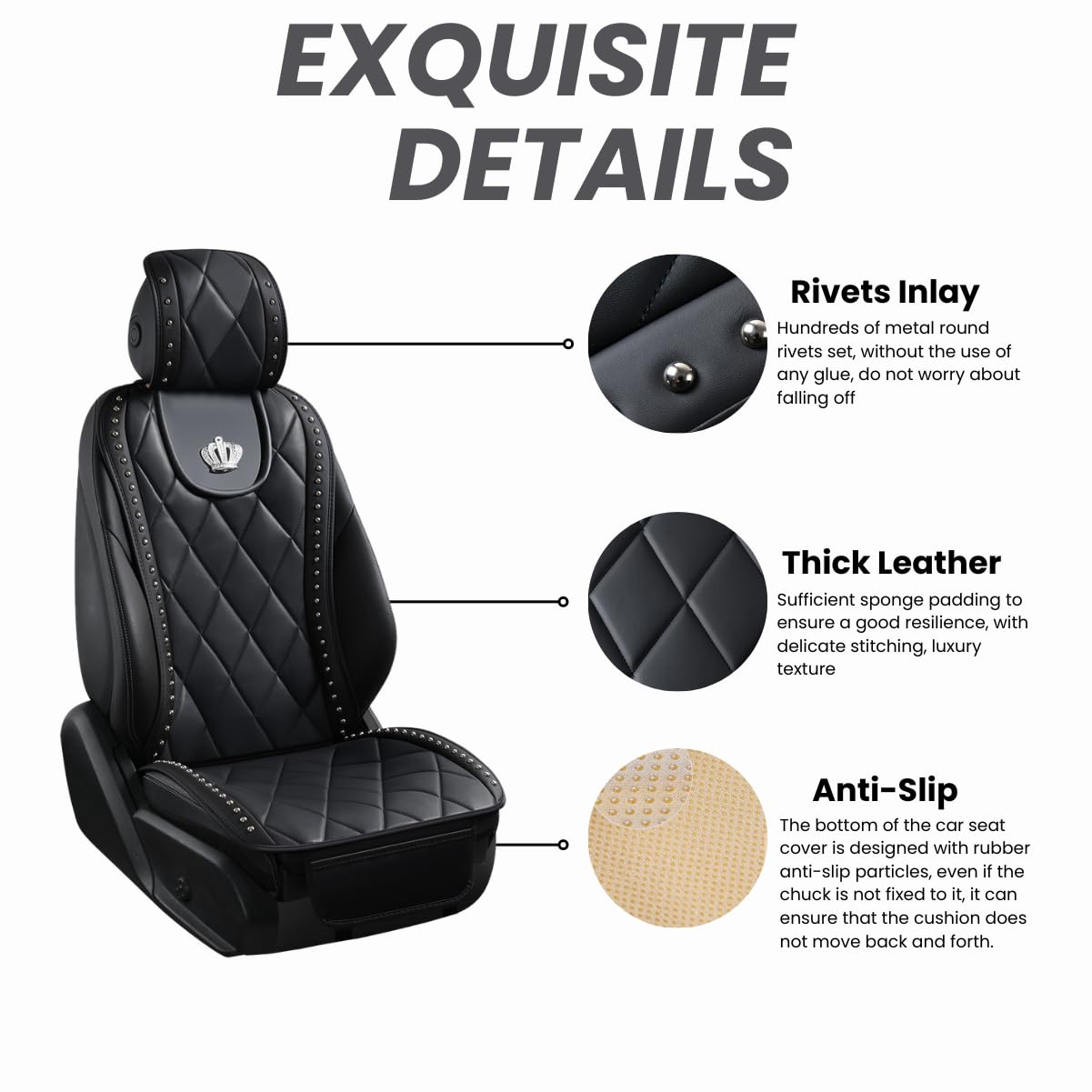 Universal Car Seat Cover - Breathable Soft Leather Full Surround Protection for Front Seats (1PC) | Comfortable & Durable for Daily Commute, Road Trips & Long Drives