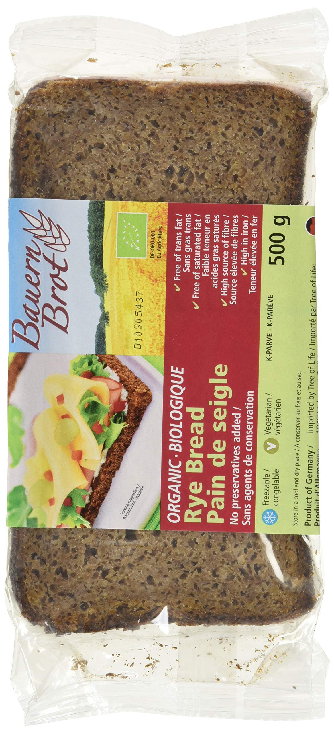 Organic Rye Bread from Germany - BAUERNBROT 500g | Authentic German Dark Bread | Perfect for Sandwiches, Toast & Healthy Breakfast