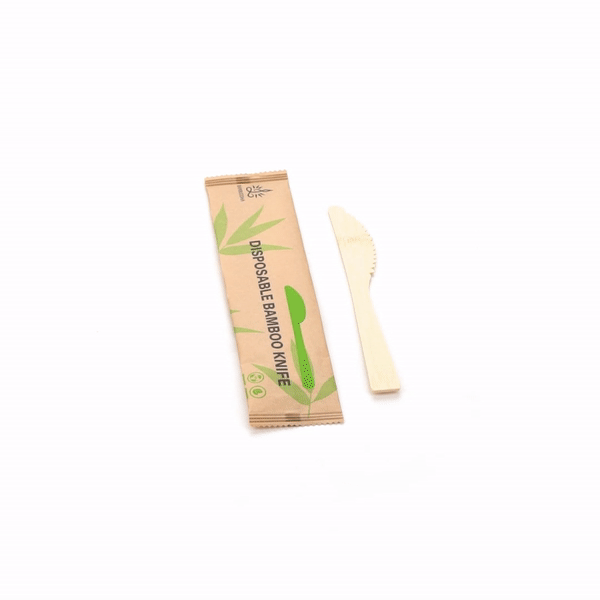 Eco-Friendly Bamboo Disposable Knives - 1000 Count Box with Kraft Paper Pouch (7