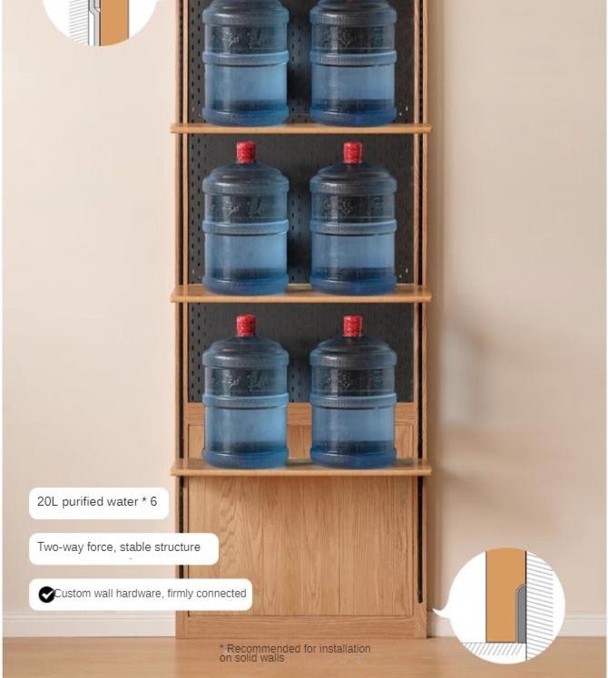 Oak Solid Wood Wall Hanging System & Storage Rack Combo - Durable Wooden Shelf Organizer for Kitchen, Bathroom, Bedroom & Office Storage Solutions