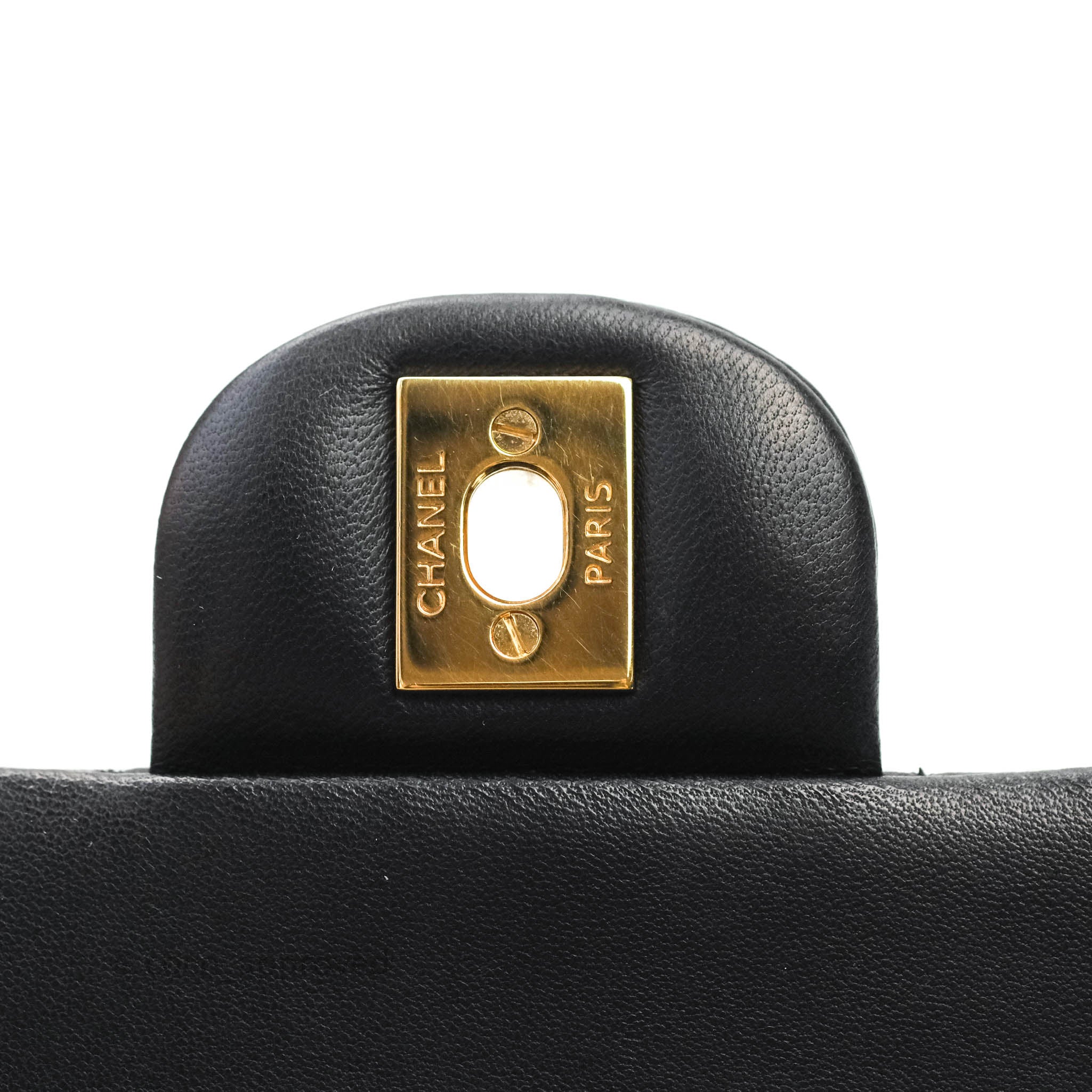 Chanel Classic Medium Double Flap Bag Black Lambskin Gold Hardware - Luxury Designer Handbag for Women, Perfect for Evening Events & Special Occasions