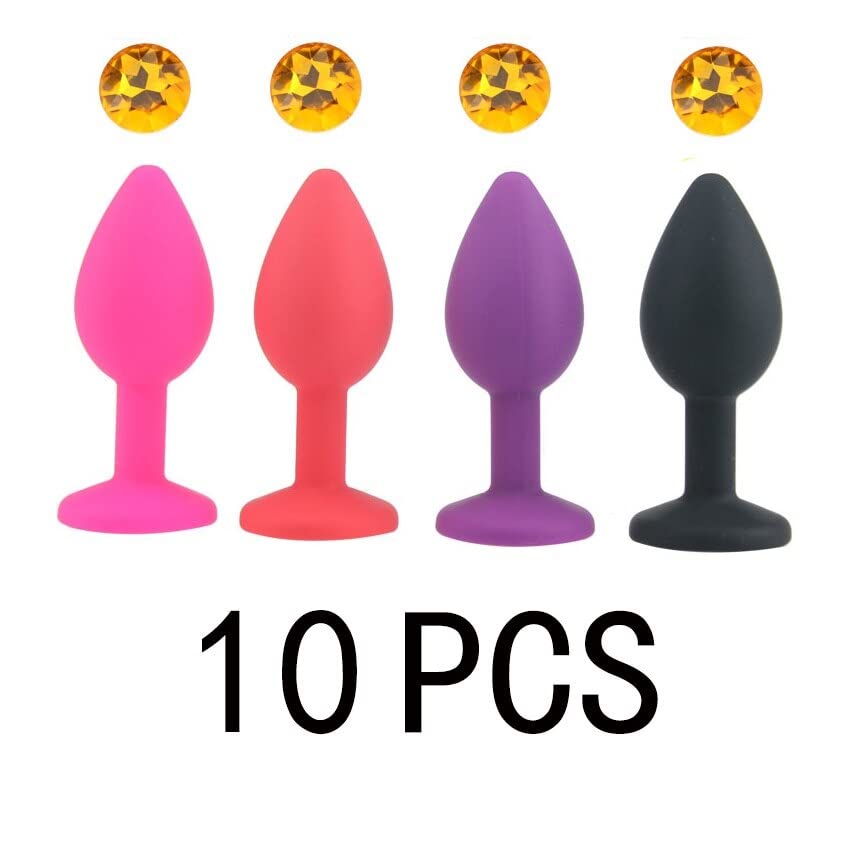 10 Pcs Purple Silicone Anal Butt Plug Set - Adult Sex Toys for Prostate Massage & Pleasure, Jewelry Dildo Game - Perfect for Couples Play & Solo Exploration