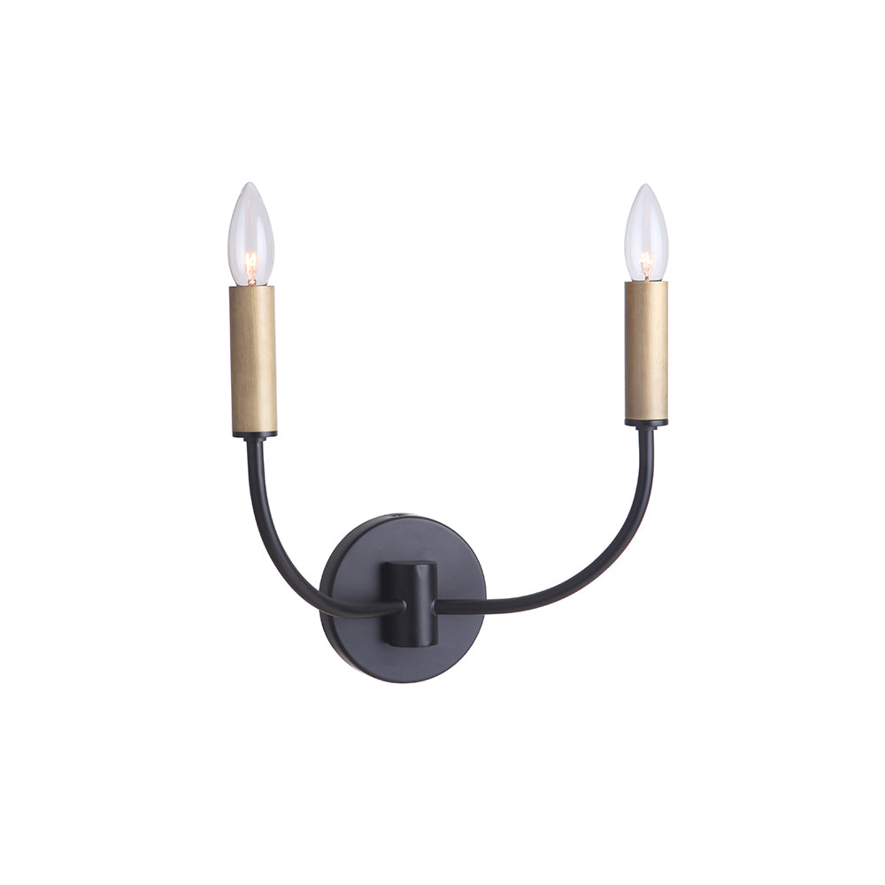 Hayden 2-Light Wall Sconce - Modern Plug-in Wall Light Fixture for Bedroom, Living Room & Hallway Lighting