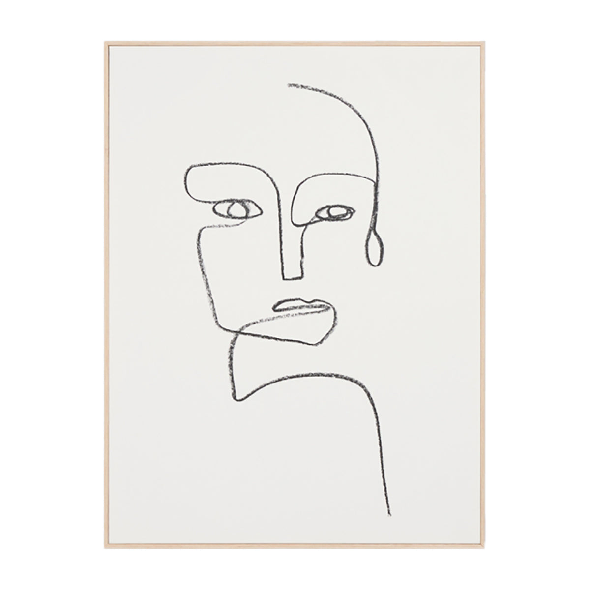 Linear Portrait 1 Framed Canvas Wall Art - Modern Abstract Home Decor for Living Room, Bedroom & Office