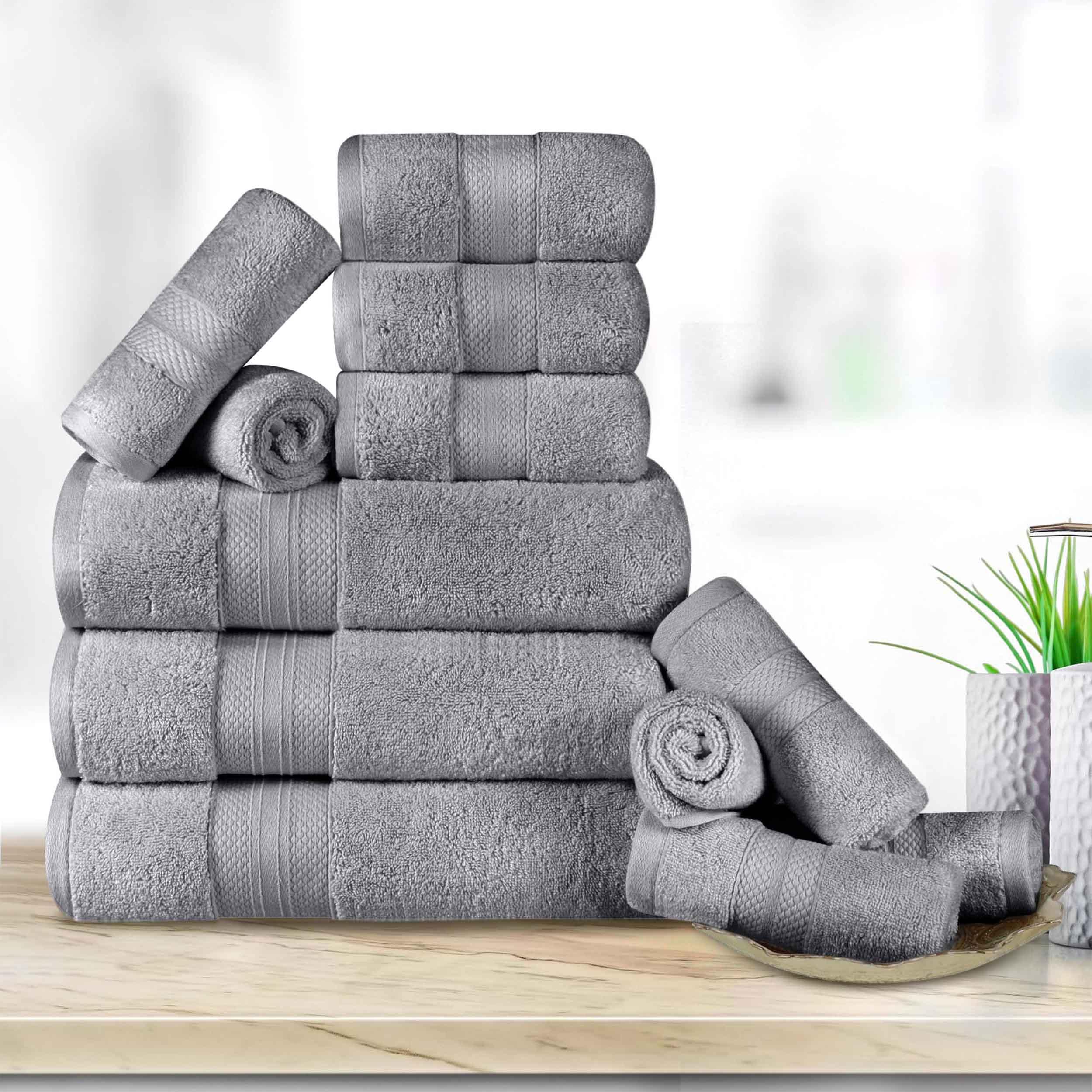Premium 12-Piece Ultra Plush Turkish Cotton Towel Set - Highly Absorbent, Soft & Quick-Drying Bath Towels for Spa, Gym & Luxury Home Use