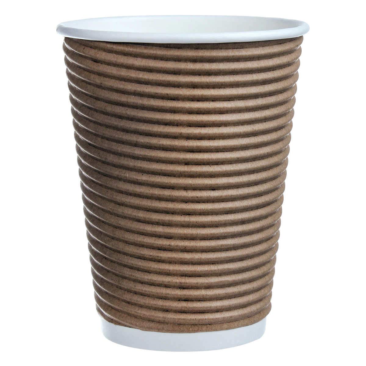 12 oz (355 ml) Disposable Corrugated Paper Cups - Bulk Pack of 1000 - Perfect for Coffee, Parties, and Catering Events