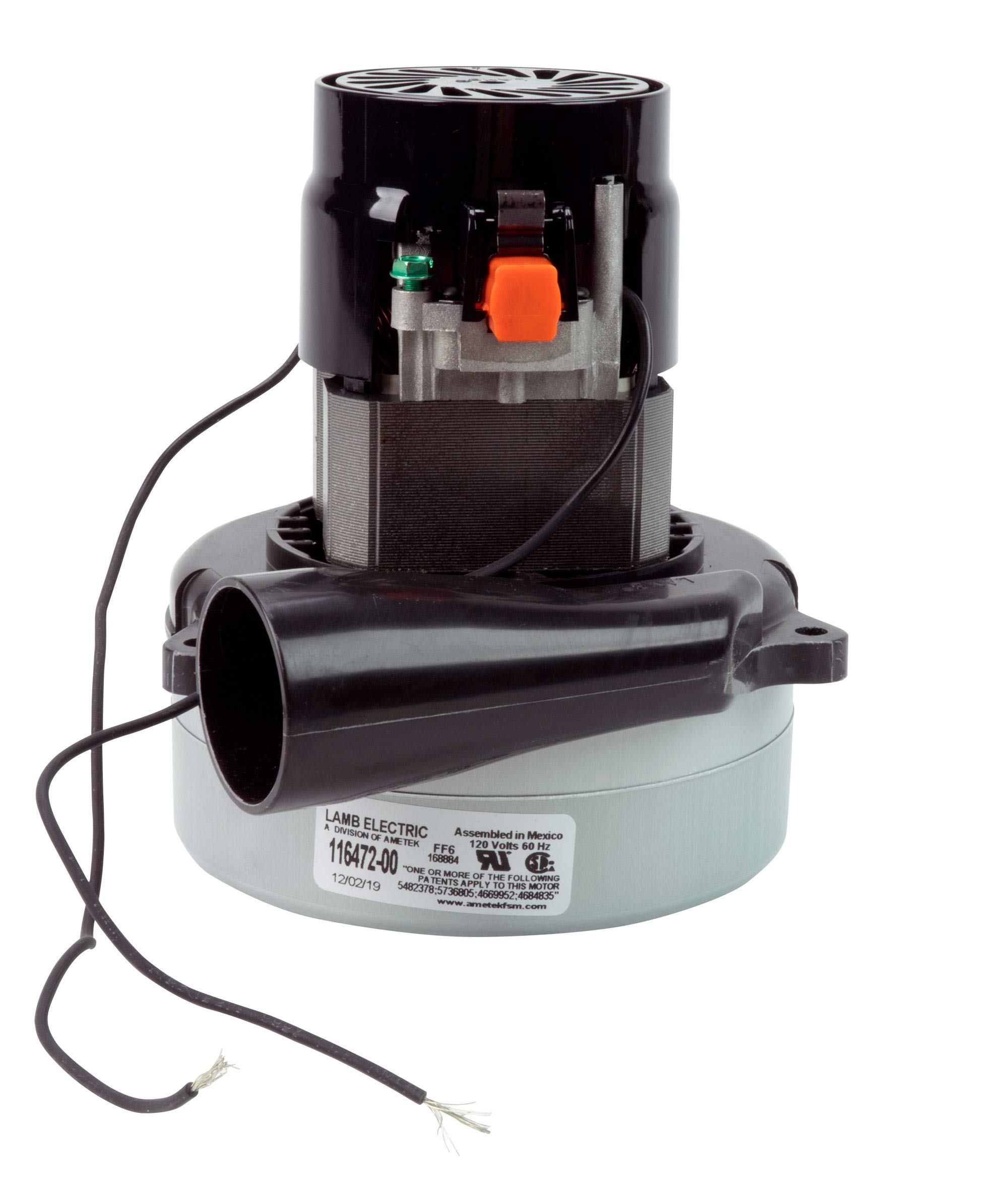 AMETEK 116472-00 Tangential Vacuum Motor Replacement - High Performance Vacuum Motor for Industrial & Commercial Cleaning Equipment | Perfect for Carpet Extractors, Floor Machines & HVAC Systems