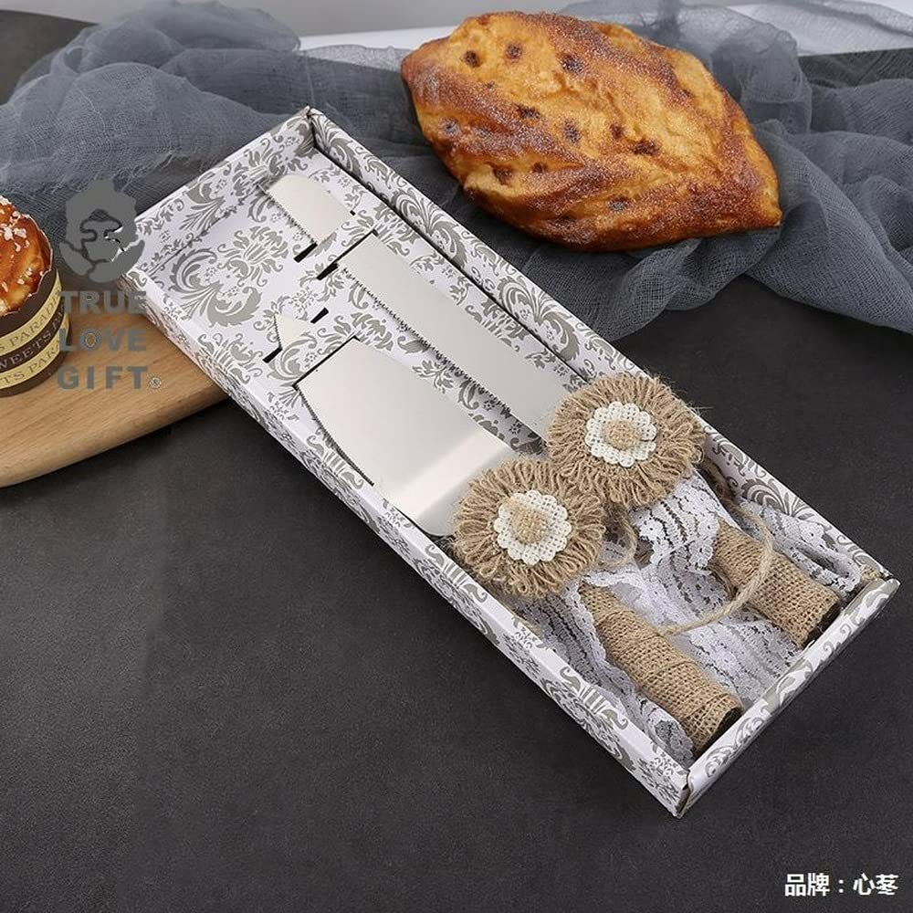 2-Piece Stainless Steel Cake Knife & Server Set - Sharp Bread Knife, Cheesecake Knife & Pizza Cutter - Wedding, Party & Kitchen Essentials for Cake Cutting, Serving & Baking Needs