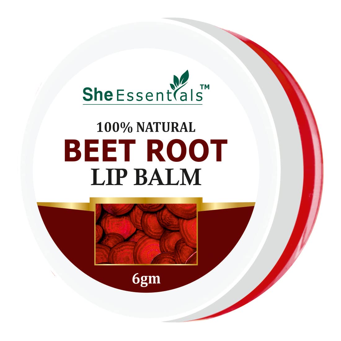 Organic Beetroot Lip Balm with Real Beetroot & Tomato Extracts - All Natural, Vegan, 6g - Hydrating & Nourishing for Dry, Chapped Lips - Perfect for Daily Care, Winter Protection & Makeup Prep