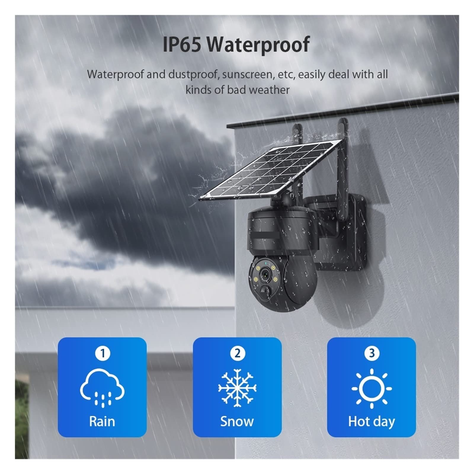 MZZYG Solar Security Camera - 4G SIM/WiFi Wireless, 3MP PTZ Outdoor Surveillance with Solar Panel, Two-Way Audio, Night Vision - Ideal for Home, Farm, and Business Security (Black)