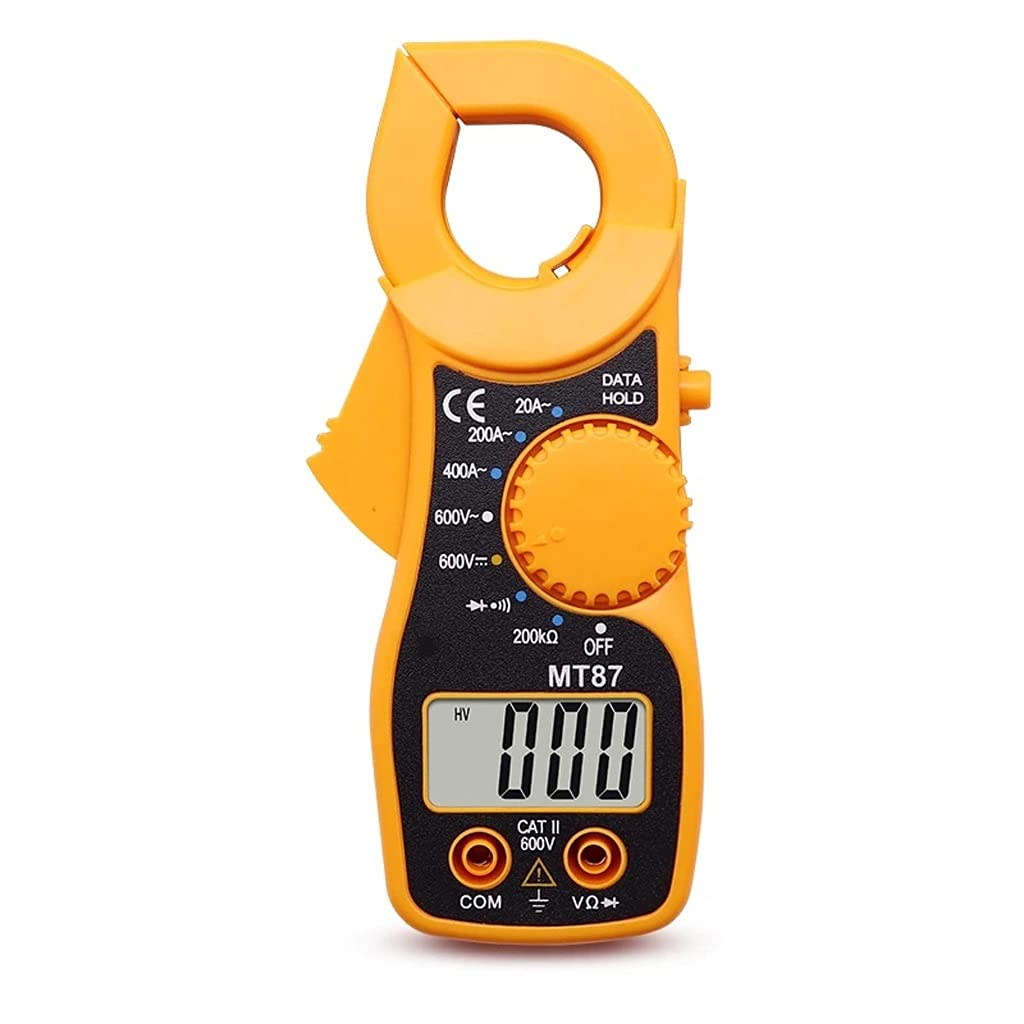 XWWDP Portable MT87 LCD Digital Clamp Meter Multimeter - AC/DC Voltage Tester, Current & Resistance Measurement Tool for Electricians, DIY & Home Use