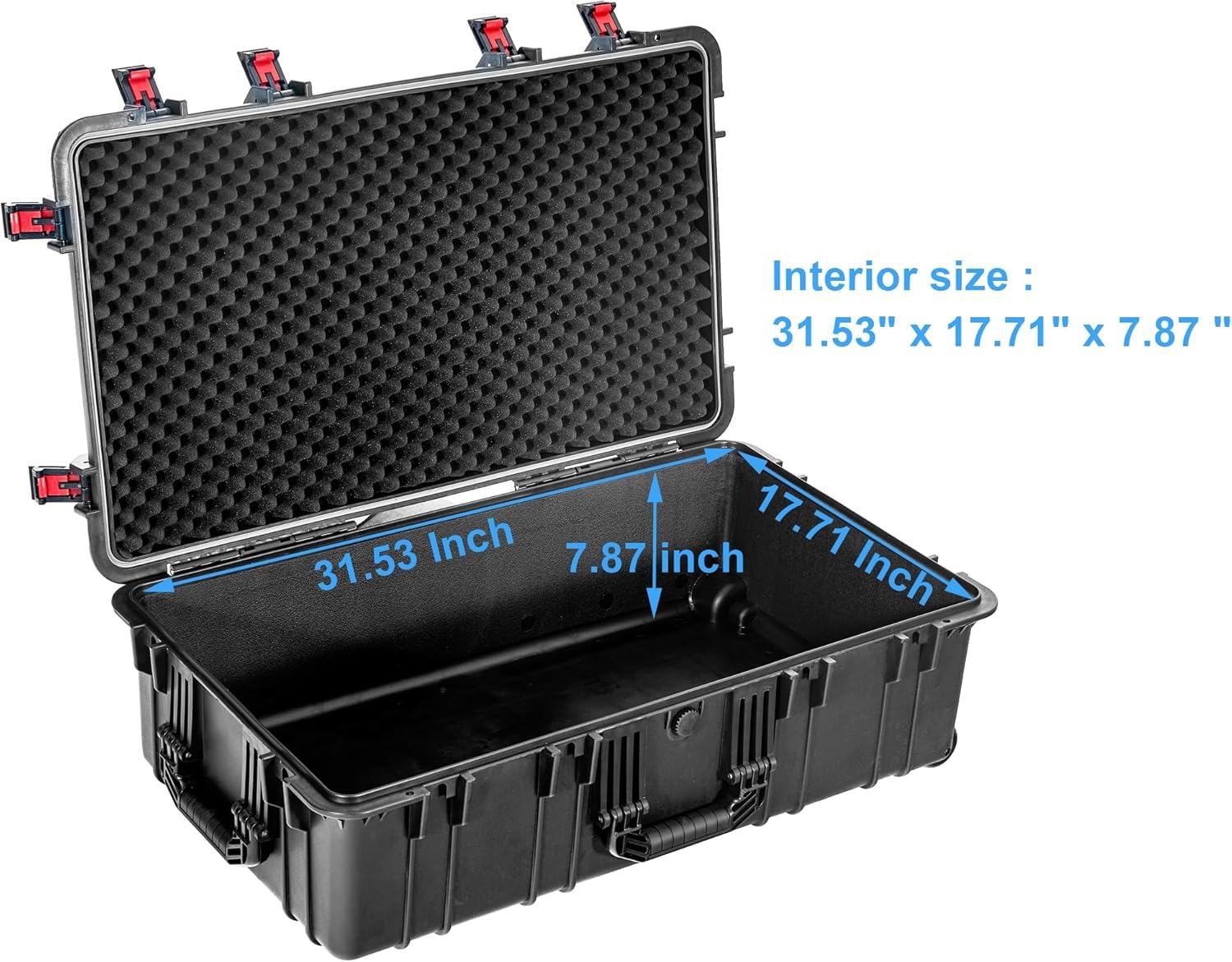 Waterproof Hard Case 35x20.5x12 Inch - IP67 Crushproof Rolling Equipment Case with Foam & Wheels for Camera, Tools, Electronics, Instruments | Travel, Storage & Transport Protection for Professional Gear