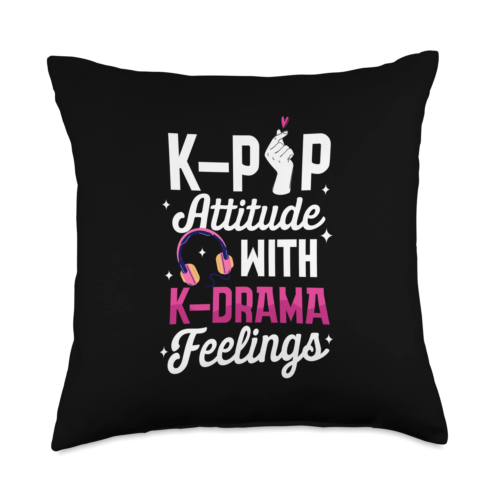 K-Pop Inspired Throw Pillow - Soft Korean Drama Decor for Bedroom & Couch - Perfect for K-Pop Fans & BTS Lovers