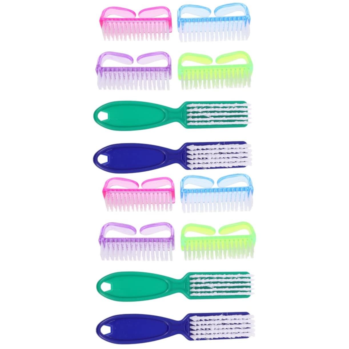 12-Piece Nail Cleaning Brush Set - Plastic Pedicure & Manicure Kit with Foot Brush, Shoe Brush & Nail Design Tools - Perfect for Home Salon, DIY Nail Care & Shoe Cleaning