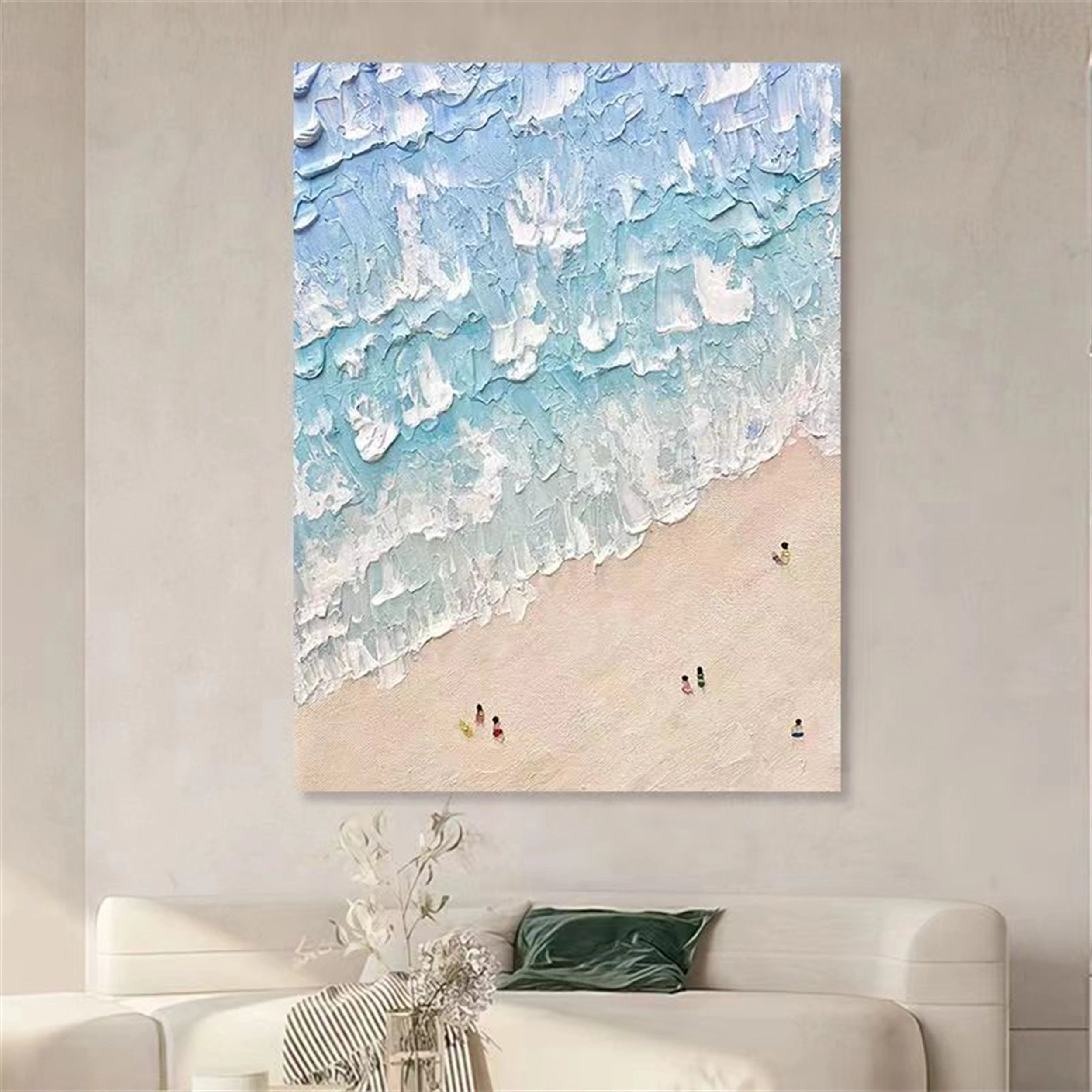 Ocean and Sky Painting #OS 043 - Handmade Canvas Wall Art for Living Room, Bedroom & Office Decor - Coastal Landscape Artwork for Home & Commercial Spaces