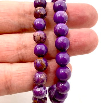 Natural Phosphosiderite Round Beaded Bracelet for Women - Healing Crystal Jewelry for Energy Balance & Stress Relief - Perfect for Meditation, Yoga & Spiritual Practice