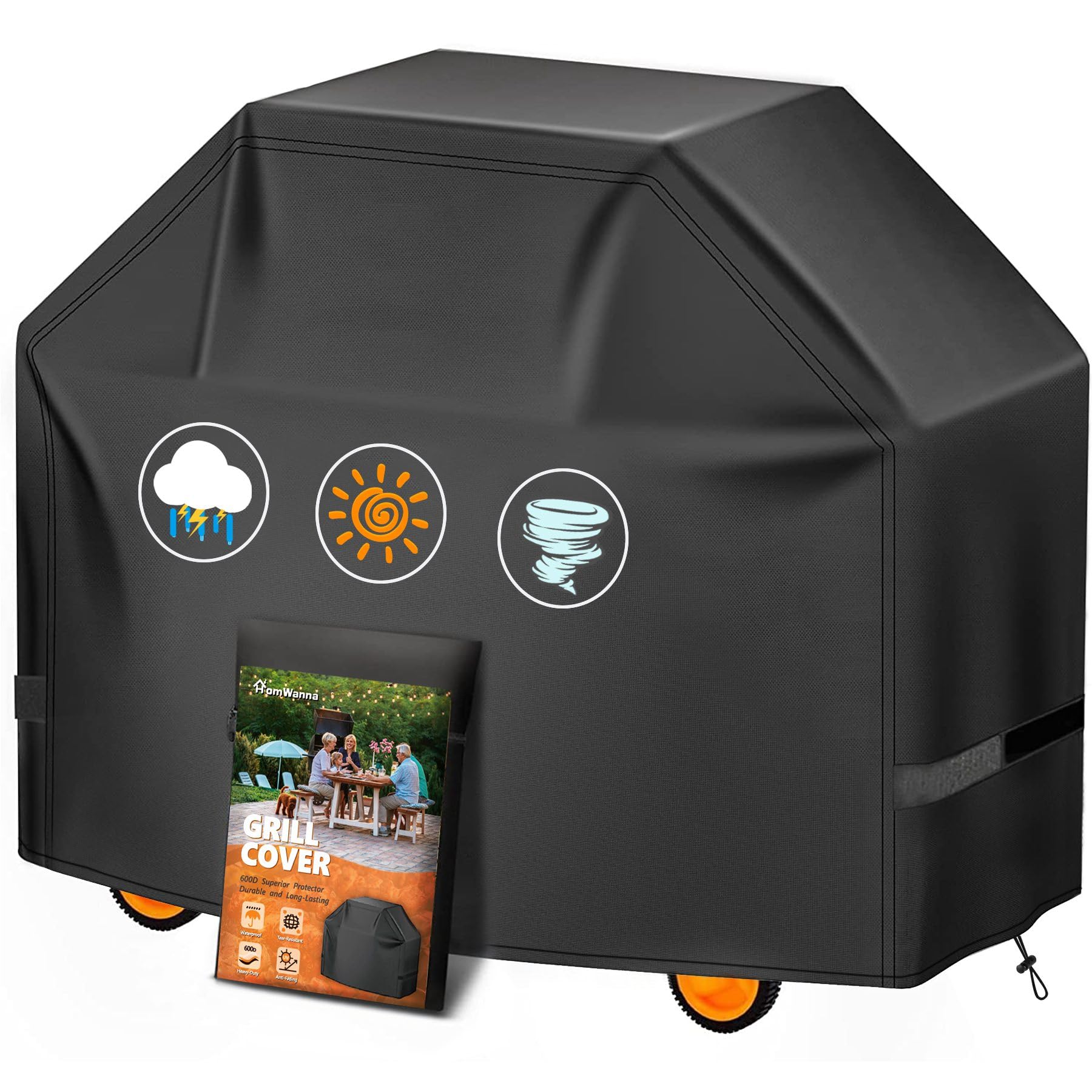 48 Inch Heavy Duty Waterproof BBQ Grill Cover - 600D Premium Outdoor Grill Cover for Weber Spirit 200 Series, E210 & E215 - Perfect for Backyard, Patio, and Outdoor Cooking Protection