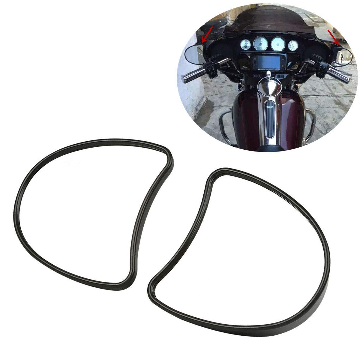 10mm Fairing Mount Rear View Mirror for 1996-2013 Harley Electra Glide & Street Glide Trike Models FLHX/FLHTCU/FLHT/FLHTC - Universal Black Motorcycle Mirror for Improved Road Visibility & Safety Riding