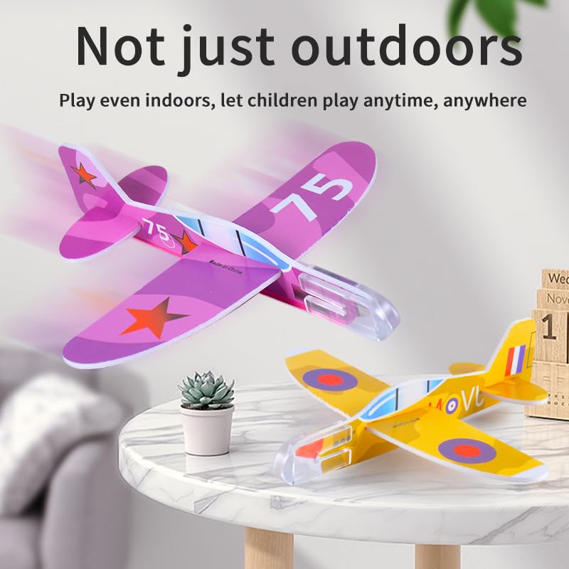 100Pcs Foam Gliders - Colorful Paper Airplane Toys for Kids Outdoor Play