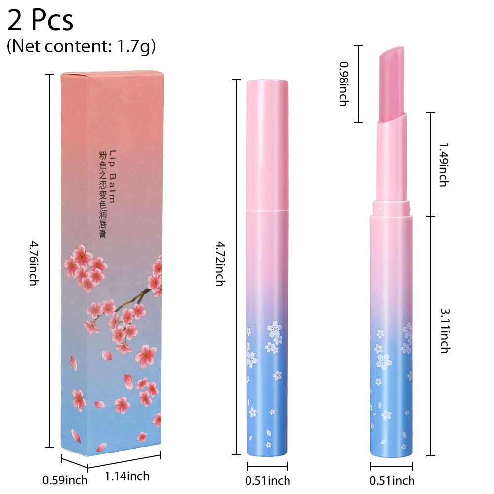 BINGBRUSH 2Pcs Color Changing Lipstick Set - Pink pH Reactive Mood Lip Balm, Long Lasting Korean Lip Gloss with Moisturizing Care, Natural Lip Tint Stain for Women | Perfect for Daily Makeup & Special Occasions