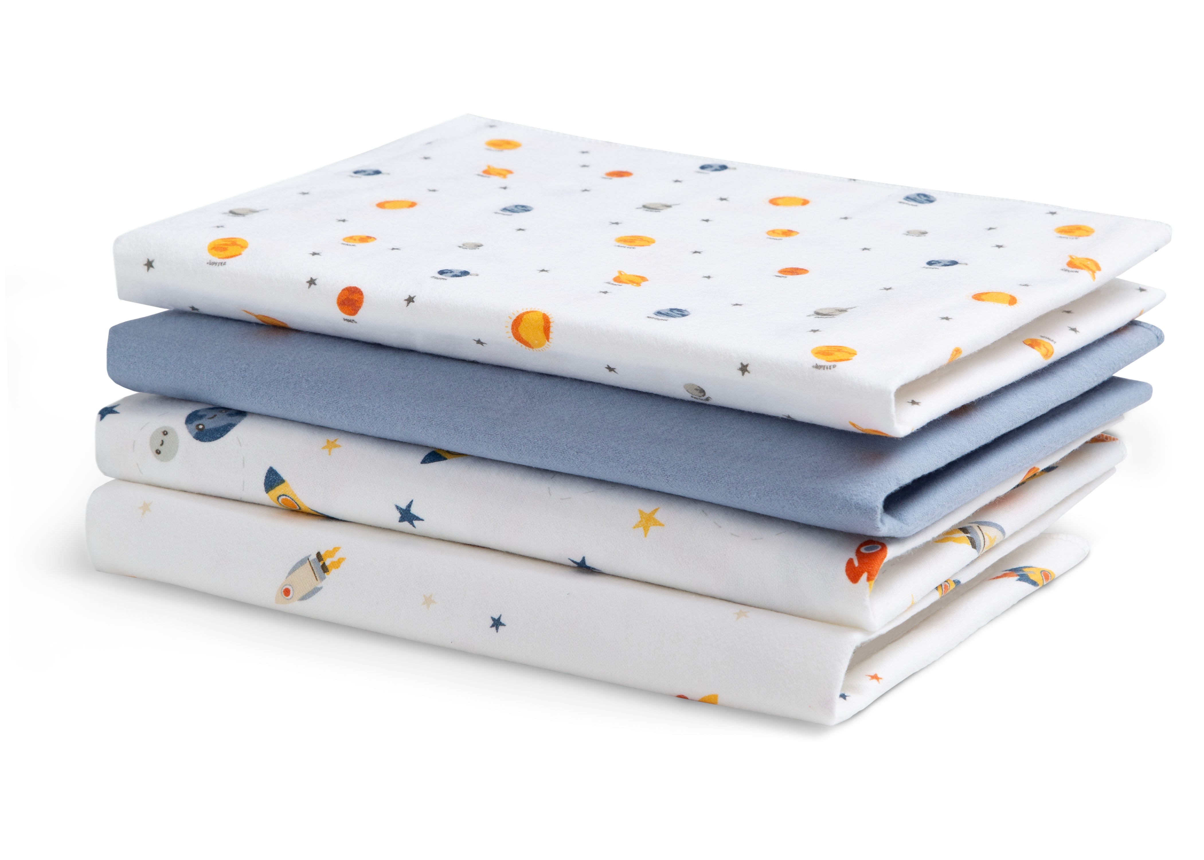 Soft 100% Cotton Flannel Baby Receiving Blankets - 4 Pack for Newborns & Infants - Perfect for Swaddling, Nursing & Cuddling