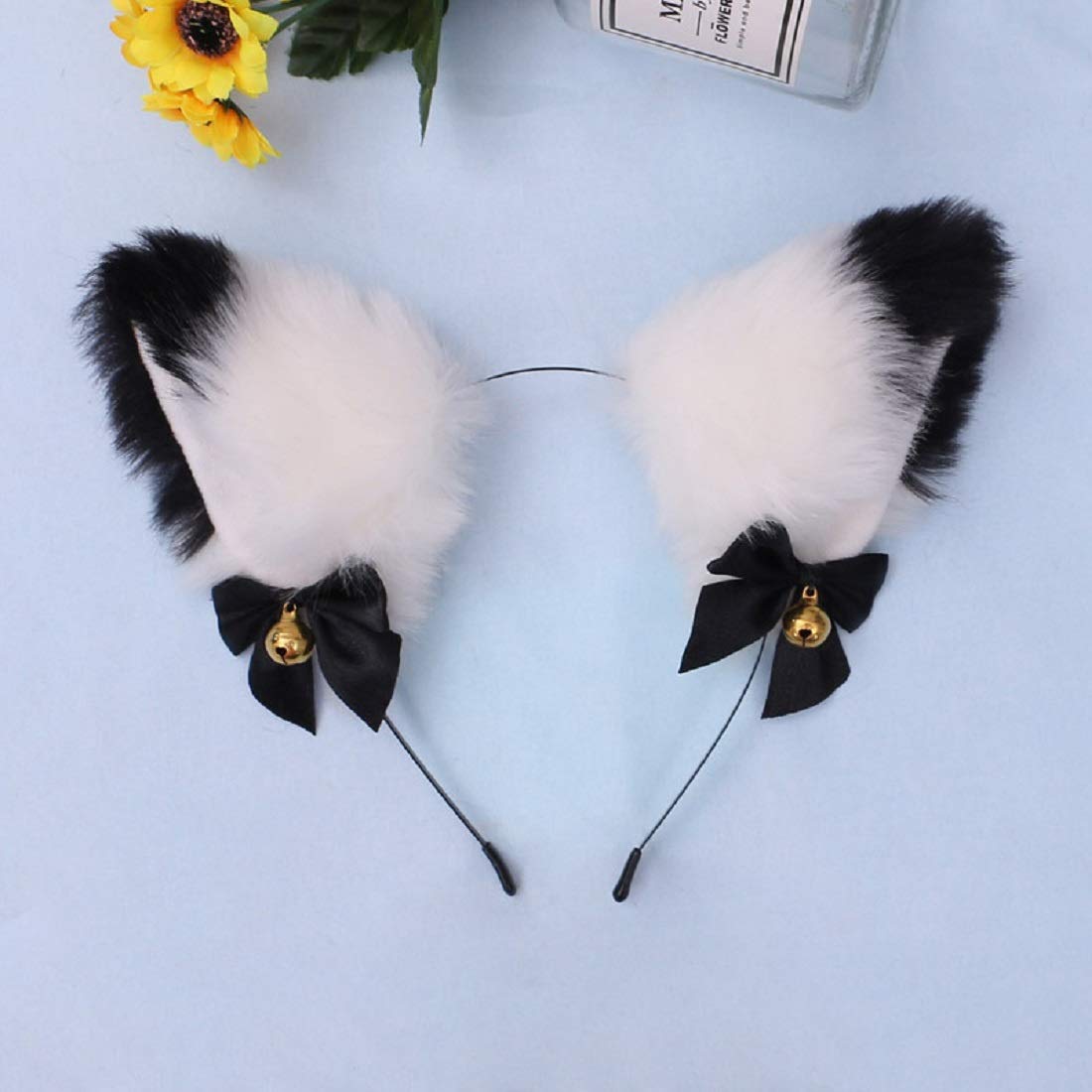Fxaelian Animal Fox Cat Dog Ears Headband - Cute Fluffy Cosplay Costume Accessories for Halloween, Christmas Parties, Cosplay Events & TikTok Videos